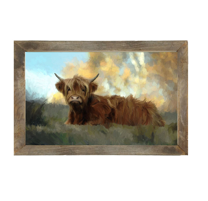 Springtime Highland cow