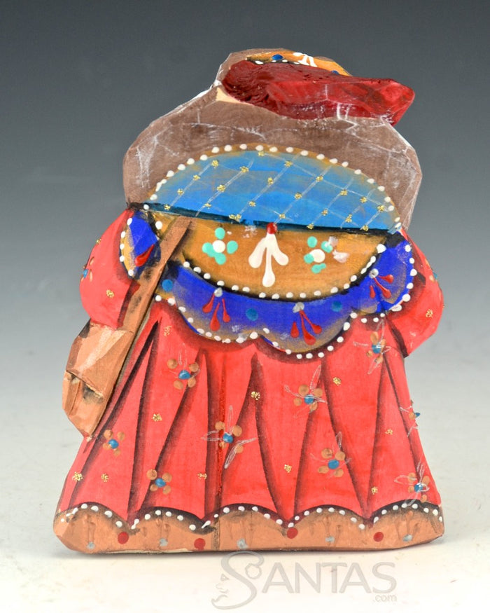 Stout 5 inch Red Russian Santa Carving with Bell