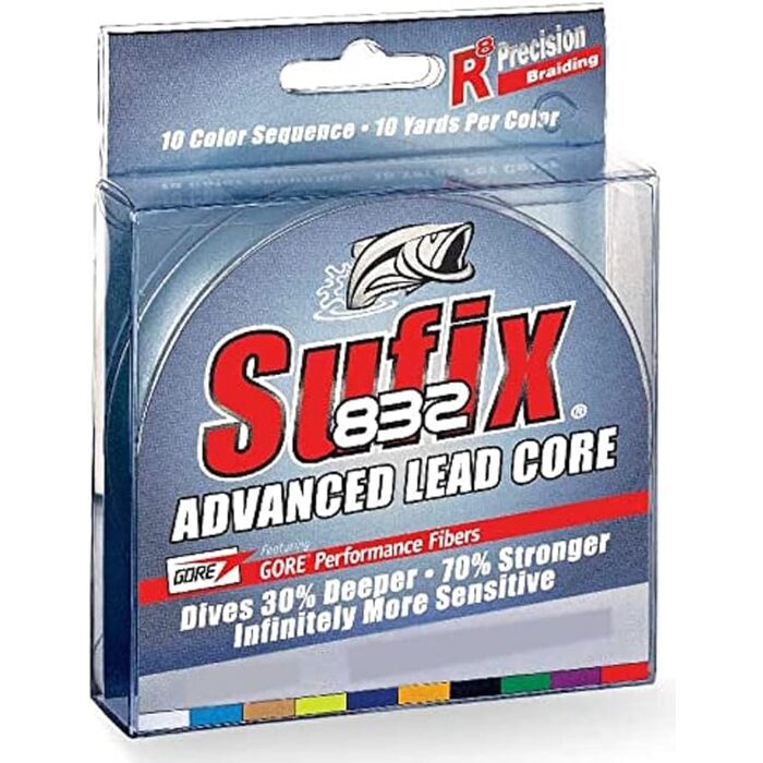 Sufix Advanced Lead Core  Fishing Lure Yellow, Blue, Brown