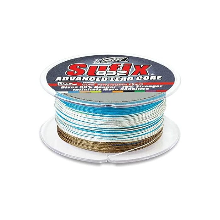 Sufix Advanced Lead Core  Fishing Lure Yellow, Blue, Brown