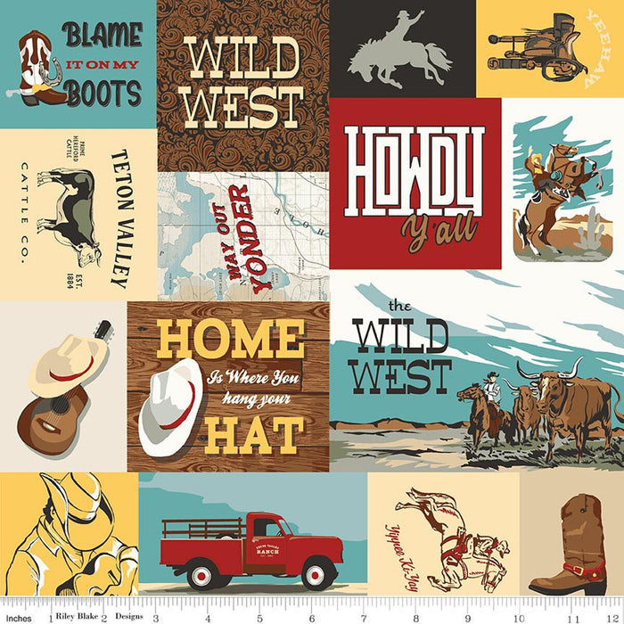 Table Runners & Placemats - Flannel Cowboys Cowboy Multi