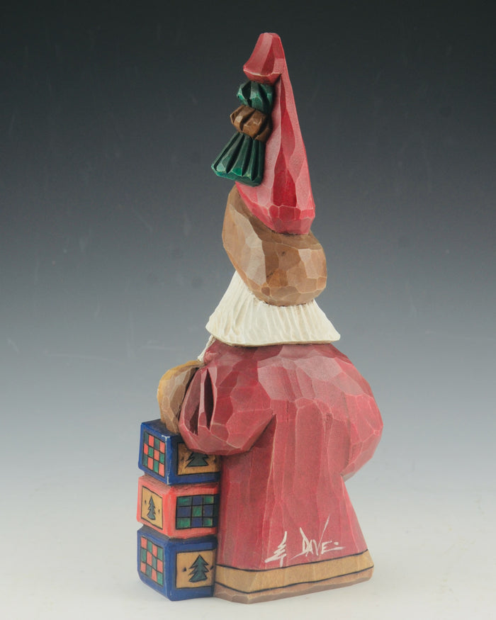 Tall Hat Joy Blocks Santa Carving by Dave Francis