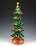 Tall Wooden Christmas Tree with Decorations 14-15 inches