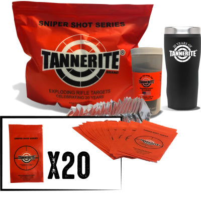 Tannerite 10lb Gift Pack 1/2 Pound Reactive Target Pack of 20 with Free Tumbler
