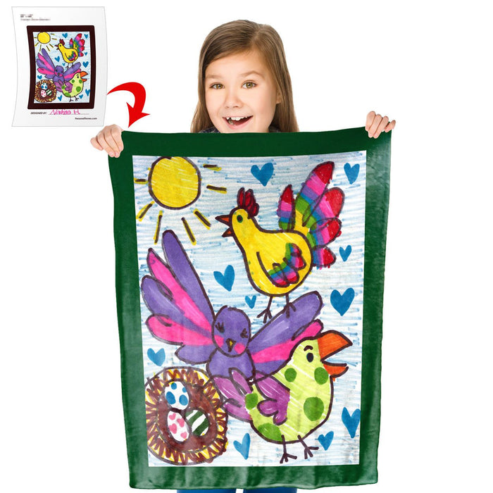 Turn Your Child's Drawing into a 30" x 40" Plush Fleece Mini Blanket