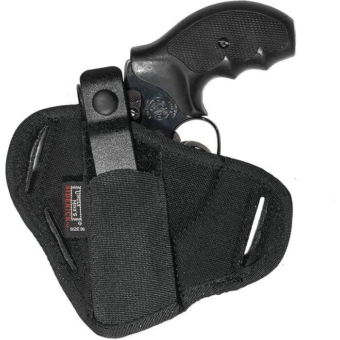Uncle Mike's Super Belt Slide Holster Ambidextrous 2” Barrel Small Frame 5-Shot Revolvers with Hammer Spur Nylon Black