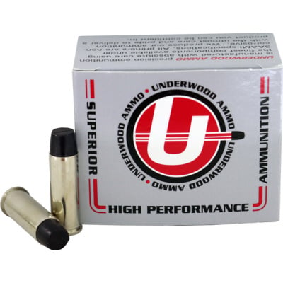 Underwood Ammunition 44 Remington Magnum 305 Grain Long Flat Nose Gas Check Box of 20