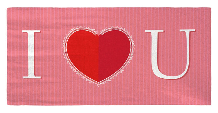 Valentine's Day - I Heart You 30" x 60" Microfiber Beach Towel