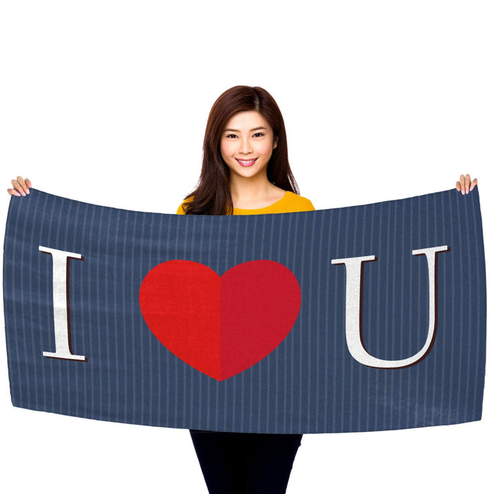 Valentine's Day - I Heart You (For Him) 30" x 60" Microfiber Beach Towel