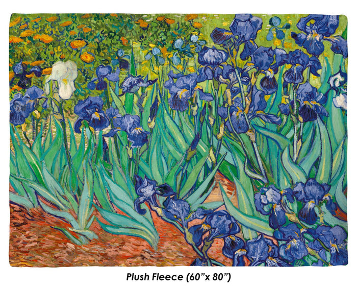 Vincent Van Gogh, Irises, Saint Remy - Throw Blanket / Tapestry Wall Hanging