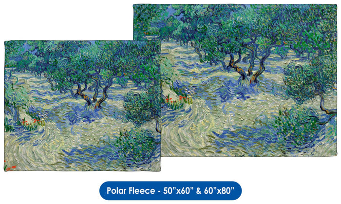 Vincent van Gogh's "The Olive Orchard" - Throw Blanket / Tapestry Wall Hanging