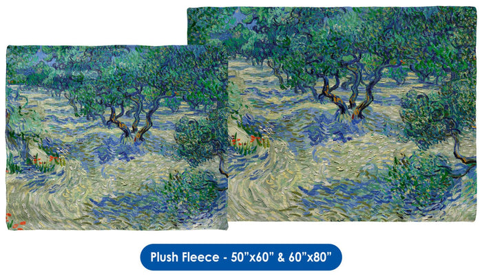 Vincent van Gogh's "The Olive Orchard" - Throw Blanket / Tapestry Wall Hanging