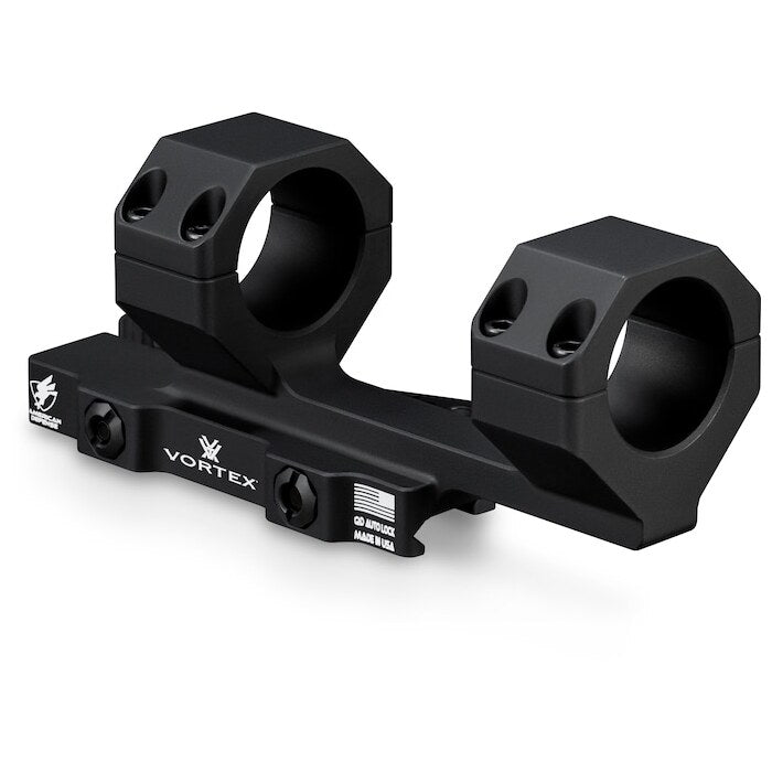 Vortex Optics Precision Quick-Release 1-Piece Cantilever Mount  Picatinny Style with Integral Rings Black