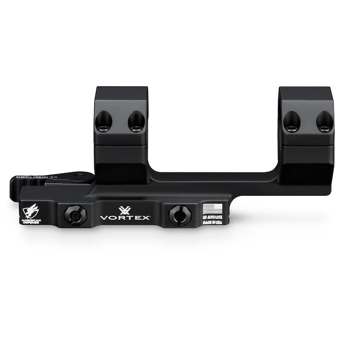 Vortex Optics Precision Quick-Release 1-Piece Cantilever Mount  Picatinny Style with Integral Rings Black