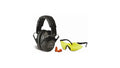 Walker's Pro Low Profile Folding Earmuffs & Shooting Glasses Kit (NRR 22dB) Black