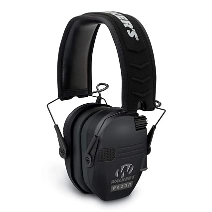 Walker's Razor Slim Low Profile Electronic Earmuffs (NRR 23dB) Black