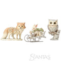 White Woodland Owl, Squirrel and Bunny Jim Shore
