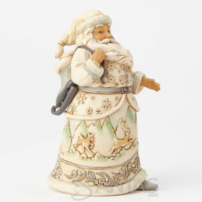 White Woodland Santa with Skates Jim Shore Heartwood Creek
