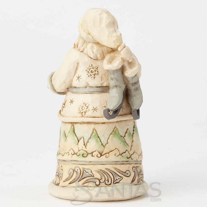 White Woodland Santa with Skates Jim Shore Heartwood Creek