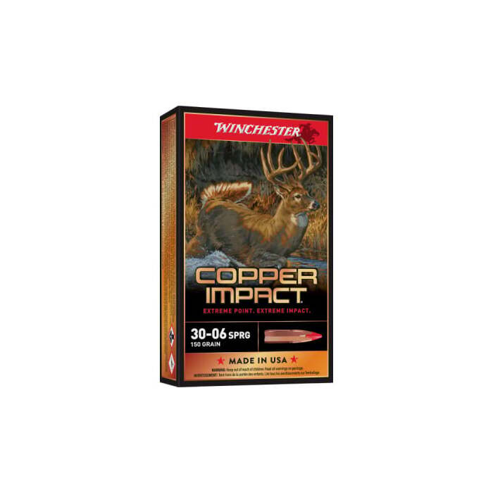 Winchester Ammunition 30-06 Springfield 150 Grain Copper Impact Copper Hollow Point 20 Count