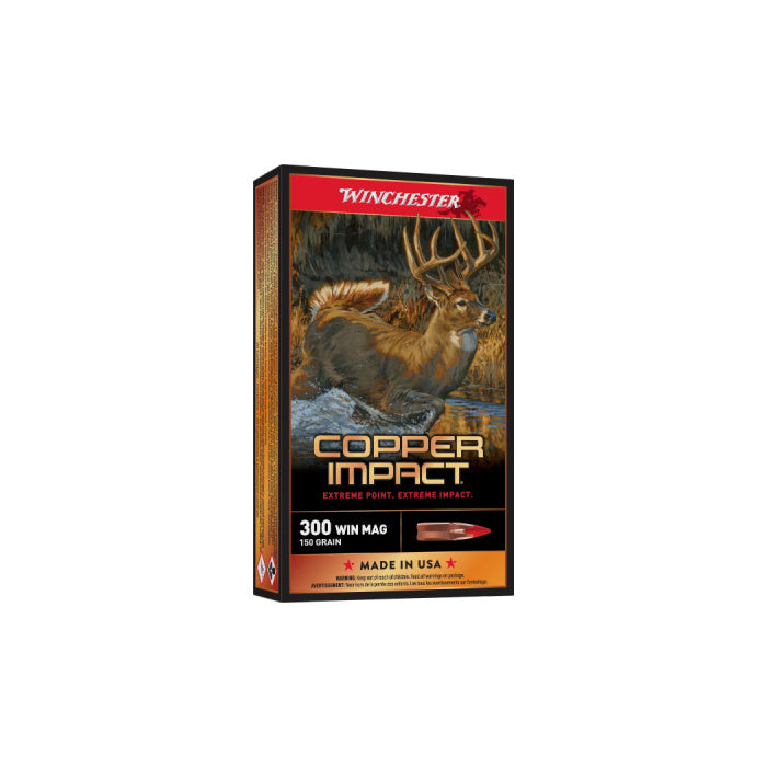 Winchester Ammunition 300 Winchester Magnum 150 Grain Copper Impact Copper Hollow 20 Count