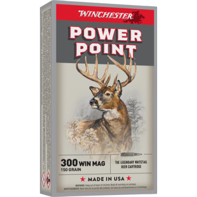 Winchester Ammunition 300 Winchester Magnum 150 Grain Power-Point Spire Point 20 Count