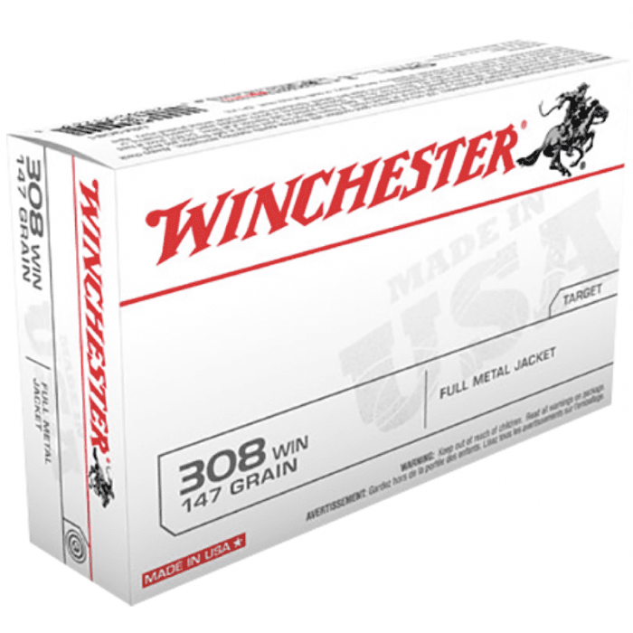 Winchester Ammunition 308 Winchester 147 Grain Full Metal Jacket 20 Count