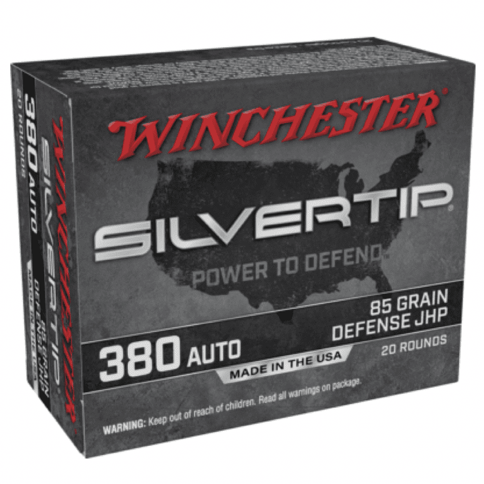 Winchester Ammunition 380 ACP 85 Grain Jacketed Hollow Point 20 Count