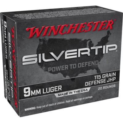 Winchester Ammunition 9mm Luger 115 Grain Jacketed Hollow Point 20 Count