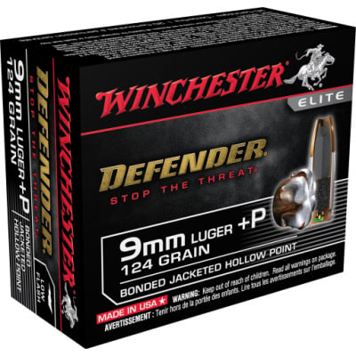 Winchester Ammunition 9mm Luger 124 Grain Jacketed Hollow Point 20 Count