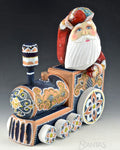 Wooden Russian Santa Riding Train